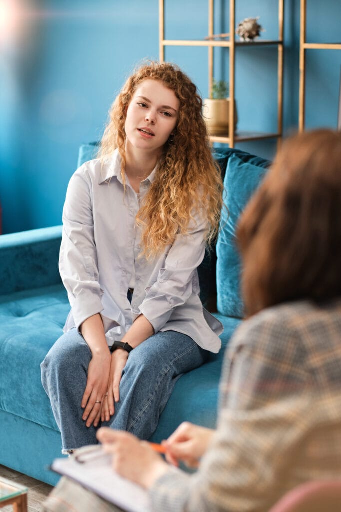 Young person with psychologist
