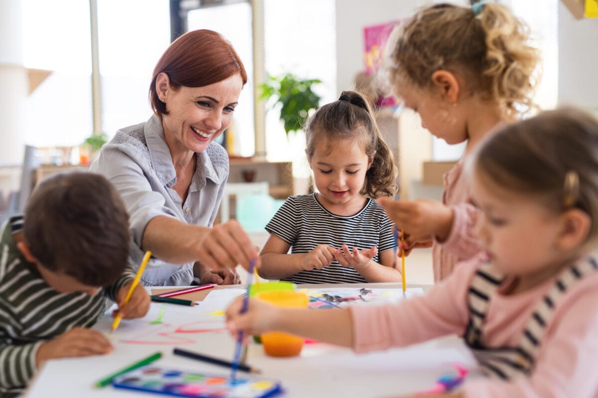 Early Years Practitioner with children