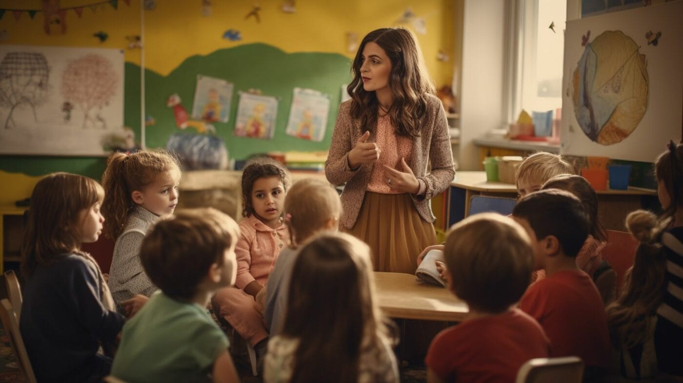 a teacher in a childcare apprenticeship course 